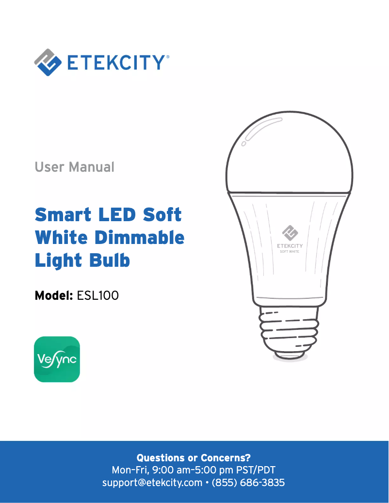 Page n°1 - Manuel utilisateur Etekcity ESL100
