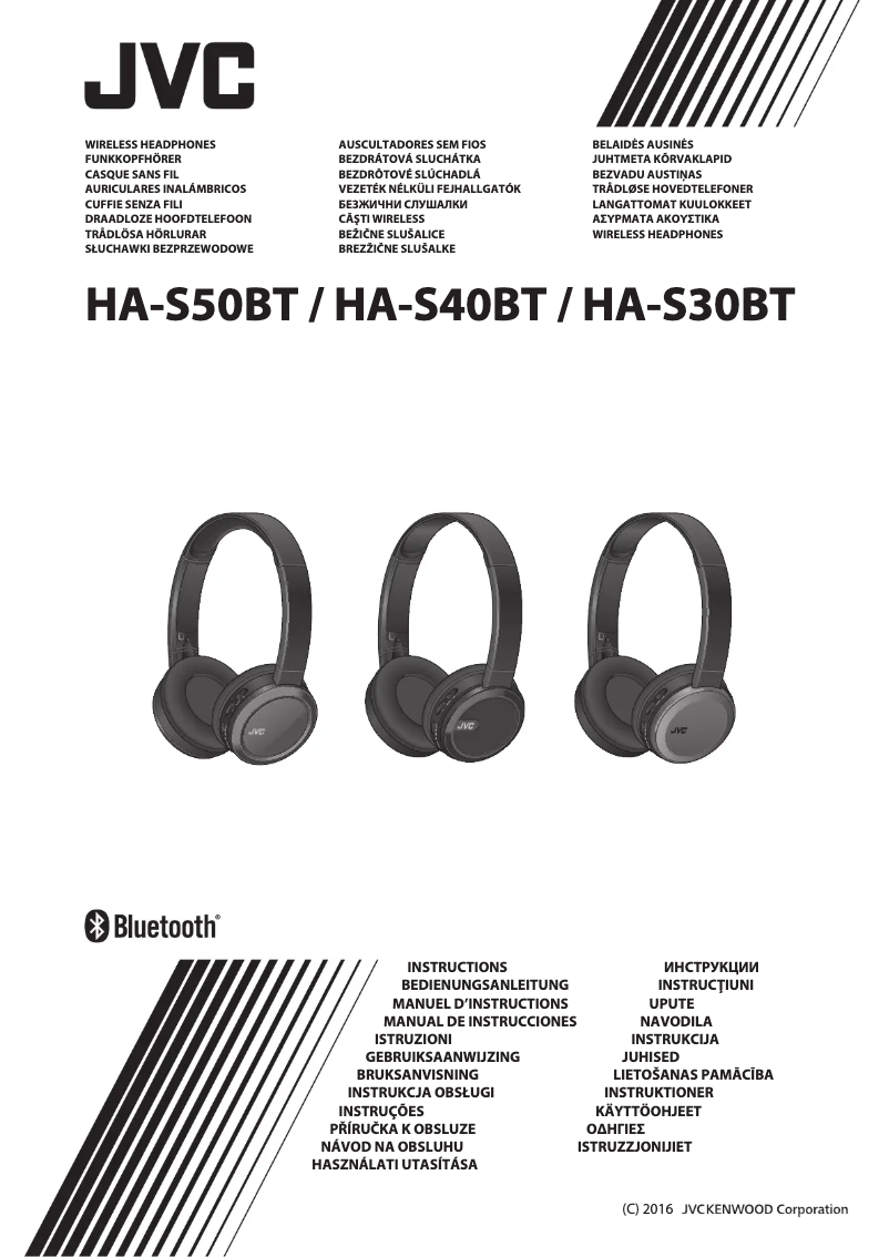 Page 1 de la notice Manuel utilisateur JVC HA-S40BT