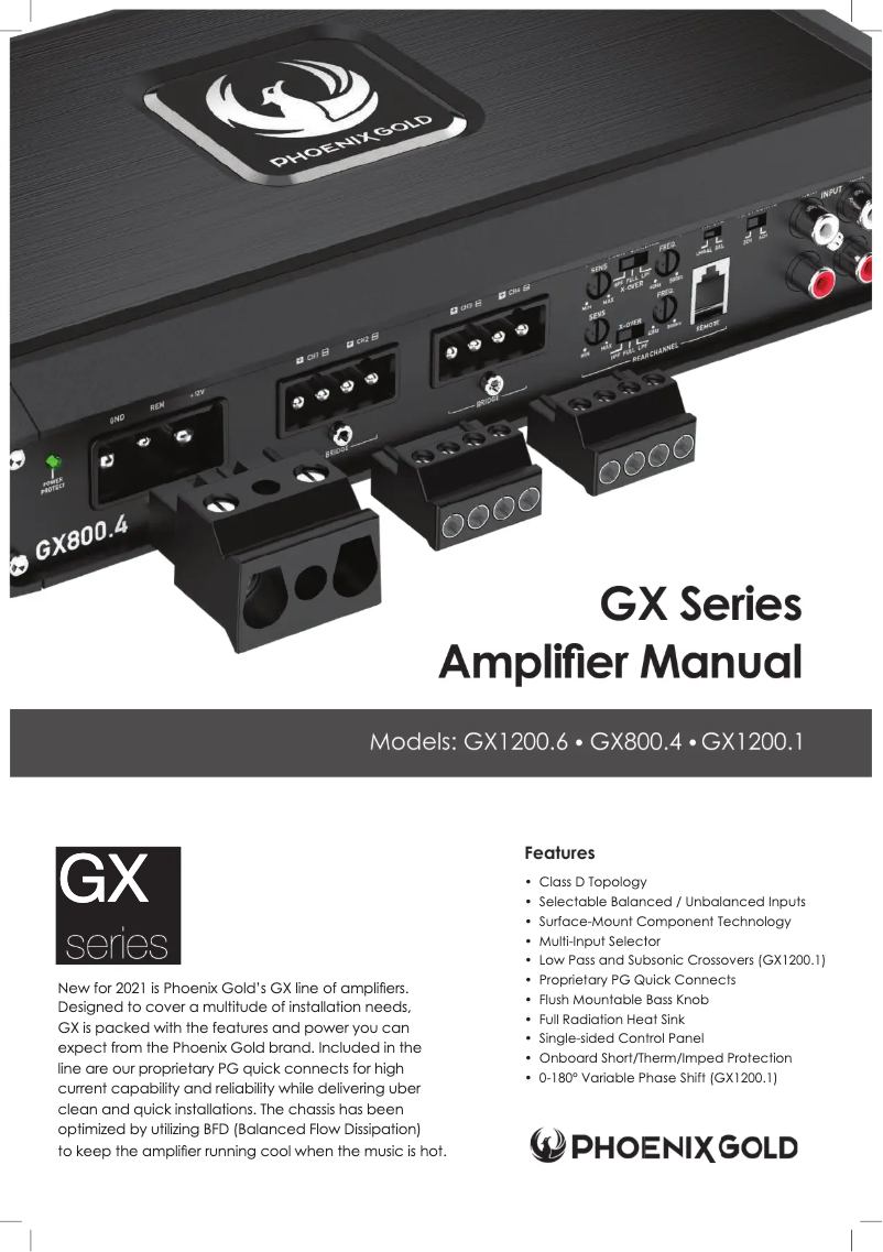 Page n°1 - Manuel utilisateur Phoenix Gold GX1200.6