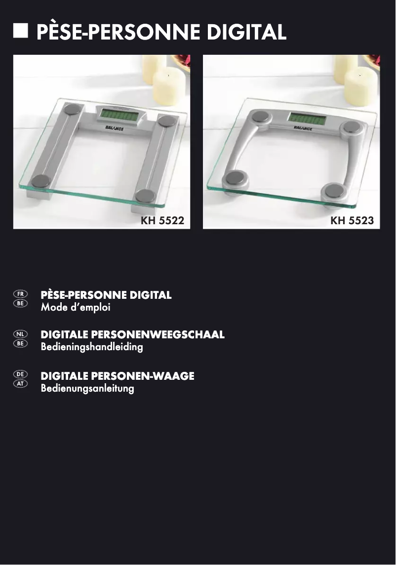 Page 1 de la notice Manuel utilisateur Balance KH 5523