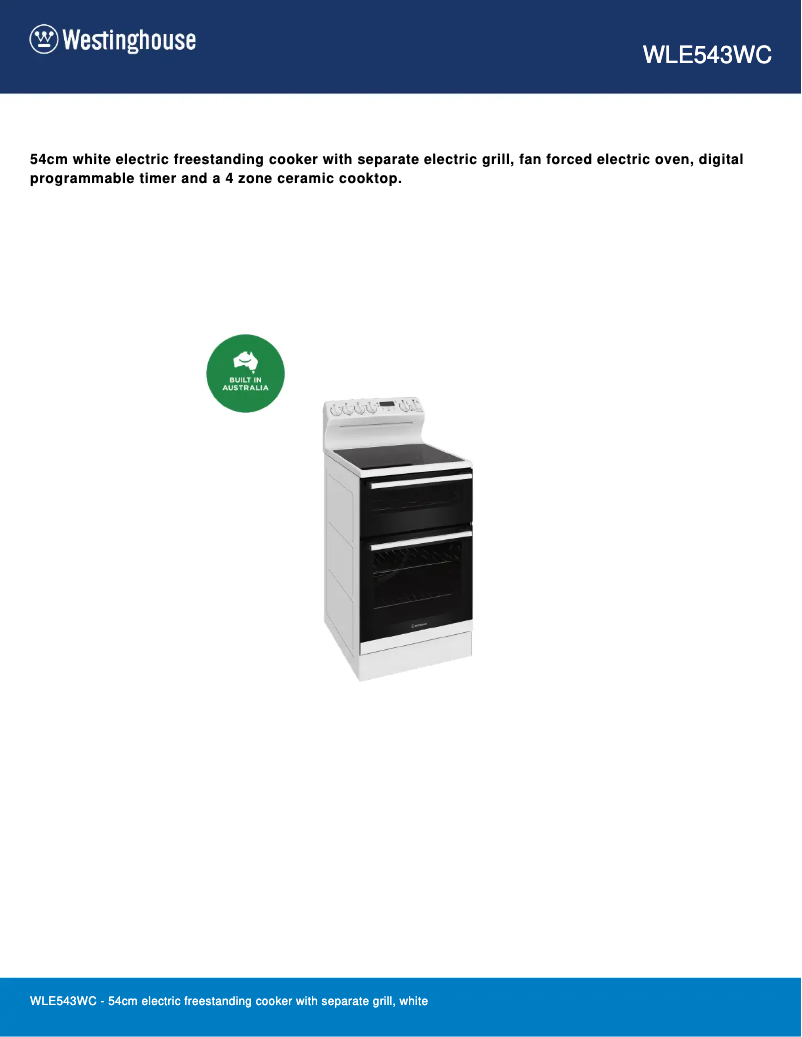 Image de la première page du manuel de l'appareil WLE543WC