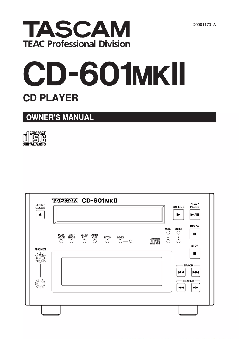 Image de la première page du manuel de l'appareil CD-601MKII