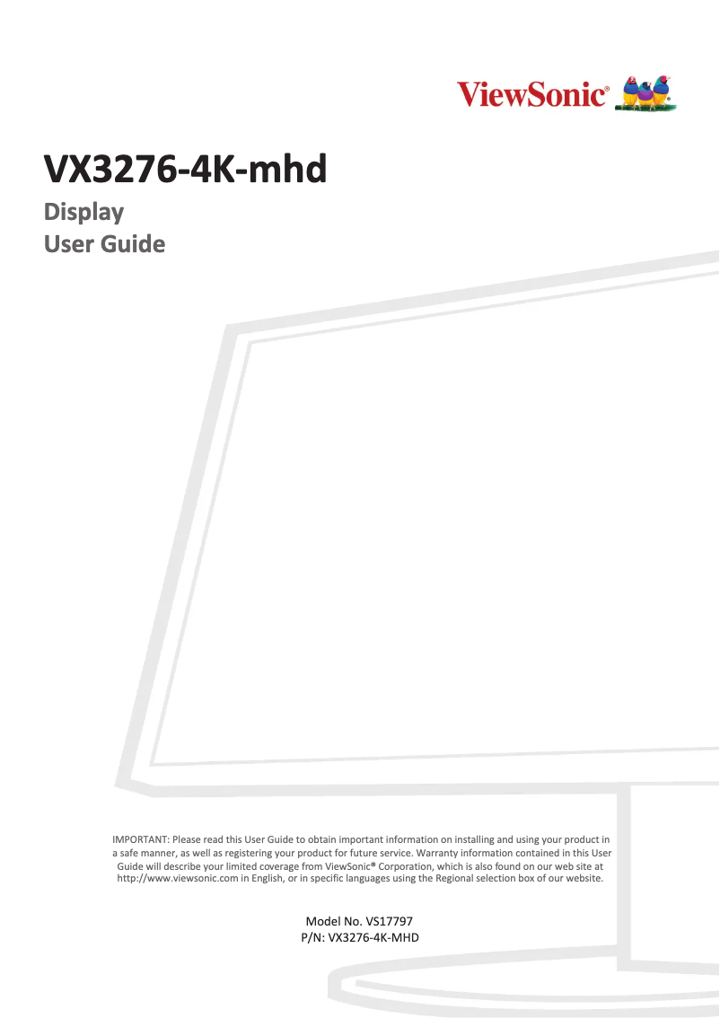 Image de la première page du manuel de l'appareil VX Series VX3276-4K-MHD