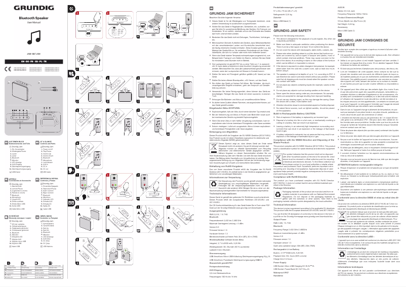 Page 1 de la notice Manuel utilisateur Grundig JAM