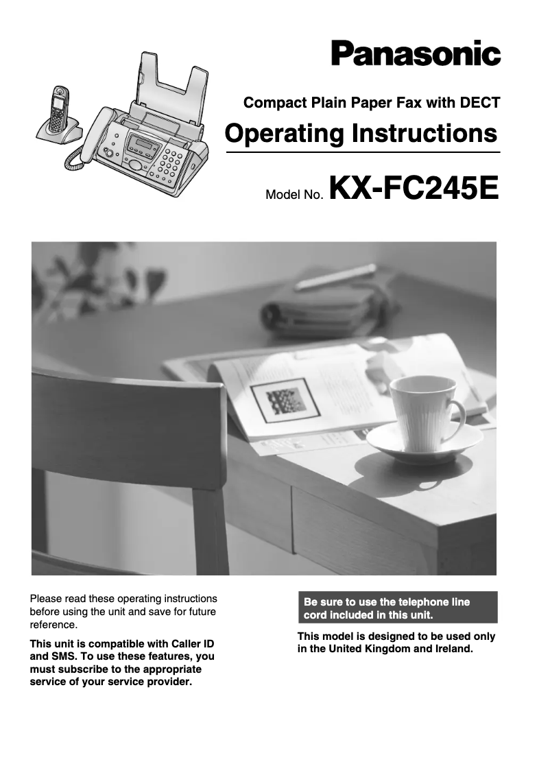 Page 1 de la notice Manuel utilisateur Panasonic KX-FC245E