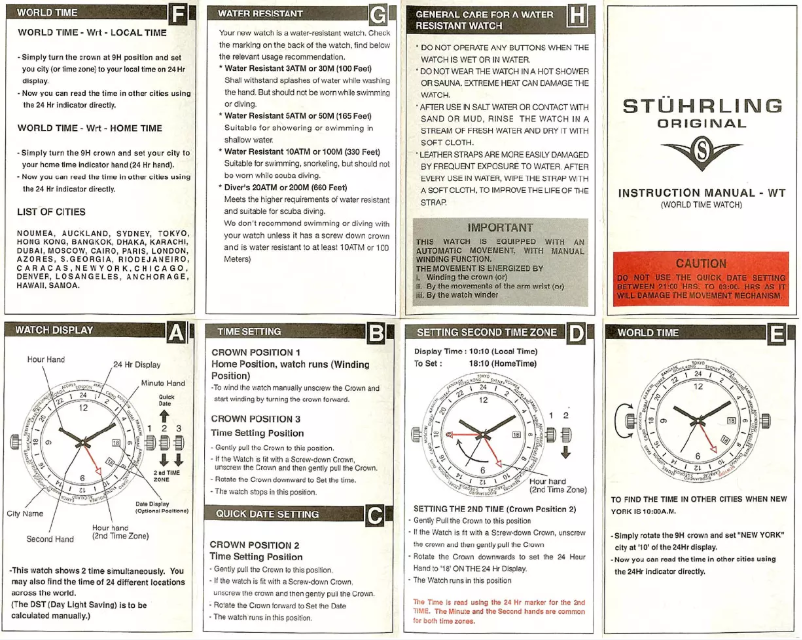 Page n°1 - Manuel utilisateur Stührling WT