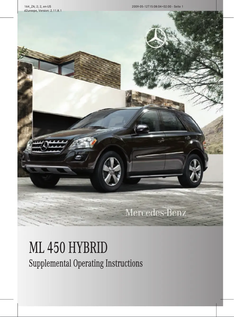 Page 1 de la notice Manuel utilisateur Mercedes-Benz ML-Class Hybrid (2010)