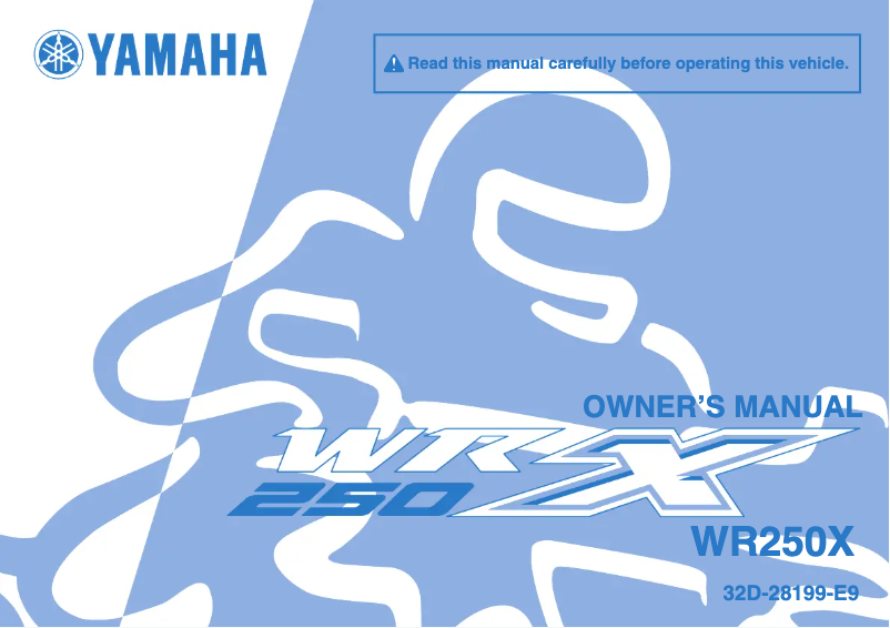 Page 1 de la notice Manuel utilisateur Yamaha WR250X