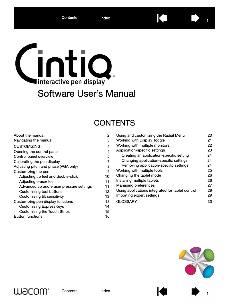 Page 1 de la notice Manuel utilisateur Wacom Cintiq Pro 13