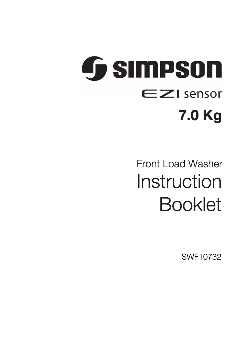 Page n°1 - Manuel utilisateur Simpson SWF10732