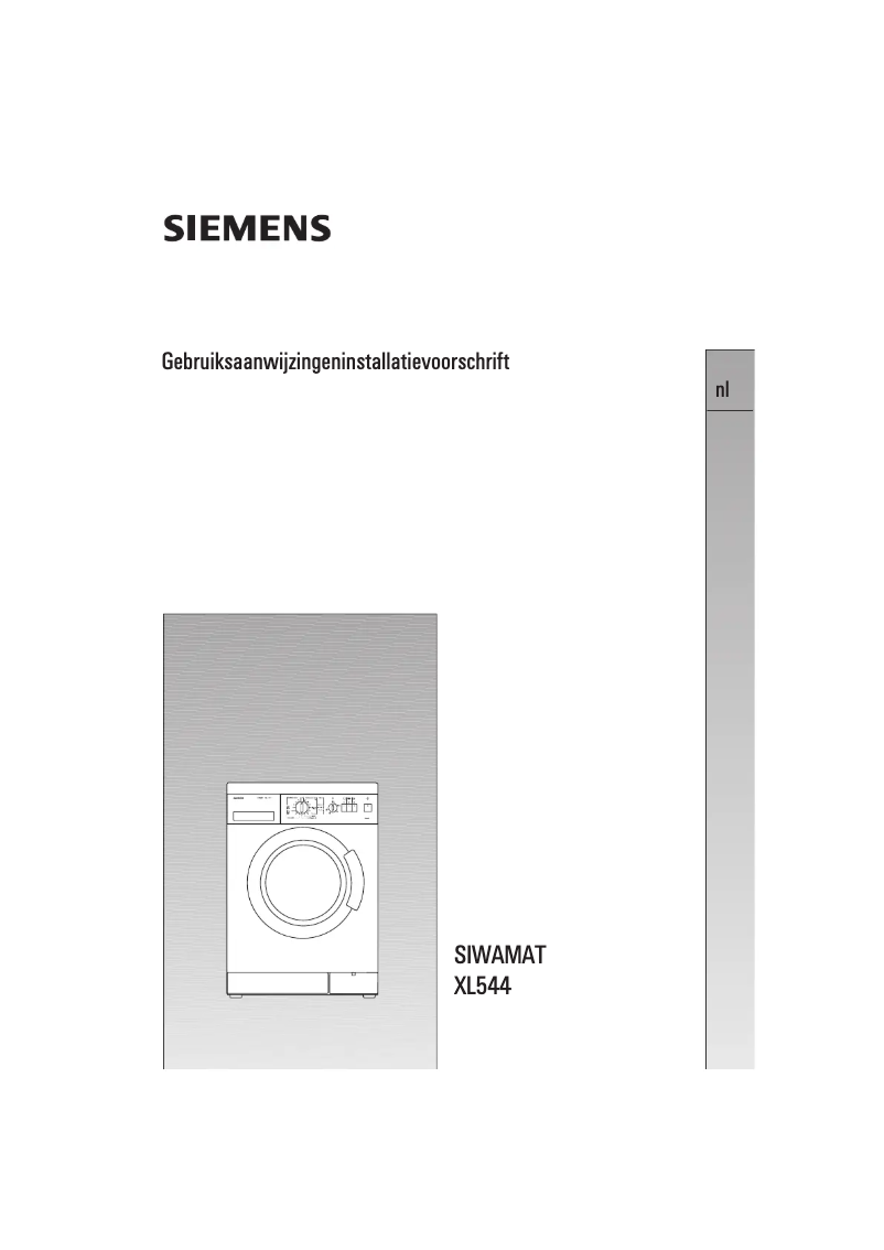 Page n°1 - Manuel utilisateur Siemens Siwamat xl wm 54440 sn
