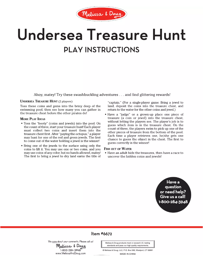 Page 1 de la notice Manuel utilisateur Melissa & Doug 6672