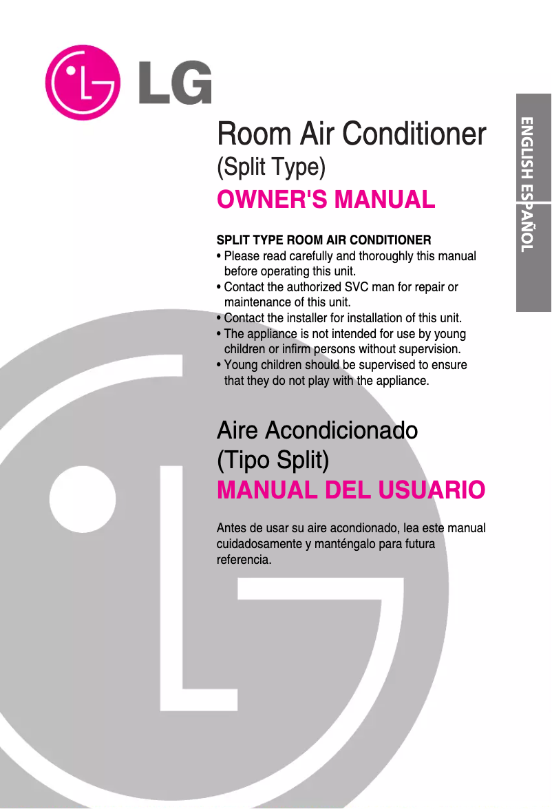 Page n°1 - Manuel utilisateur LG LSNH186TKA2