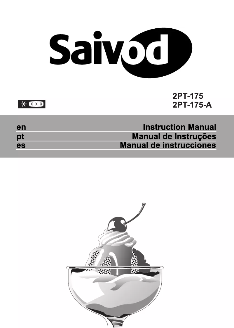 Page 1 de la notice Manuel utilisateur Saivod 2PT 1750