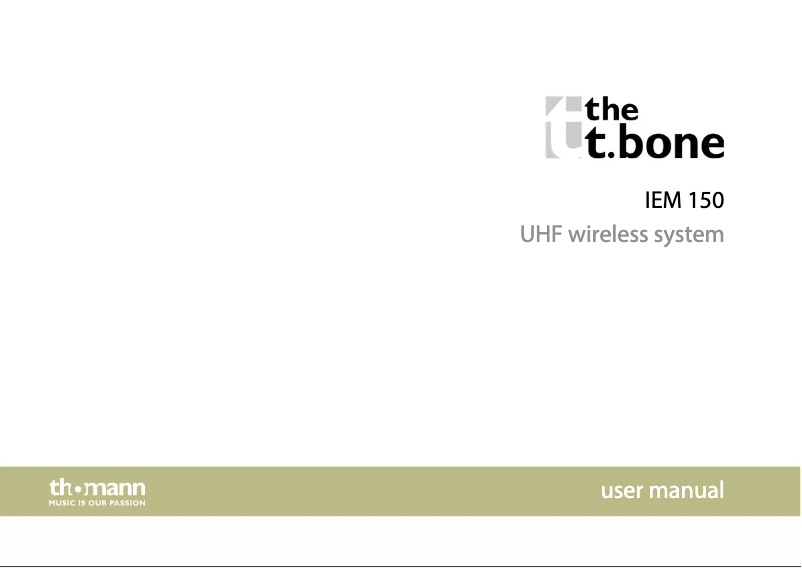 Page n°1 - Manuel utilisateur the t.bone IEM 150