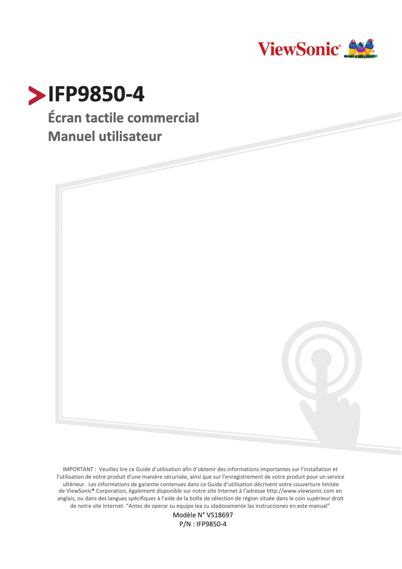 Imagen de la primera página del manual del dispositivo IFP9850-4