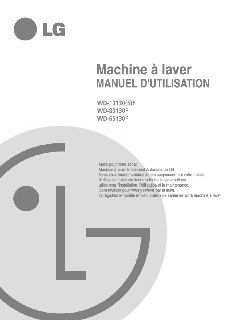 Page n°1 - Manuel utilisateur LG WD-80130F