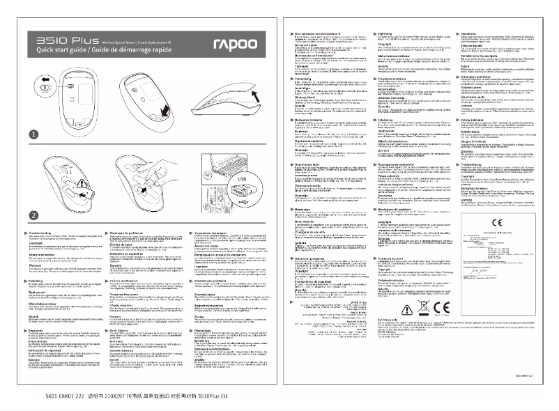 Page n°1 - Manuel utilisateur Rapoo 3510 Plus