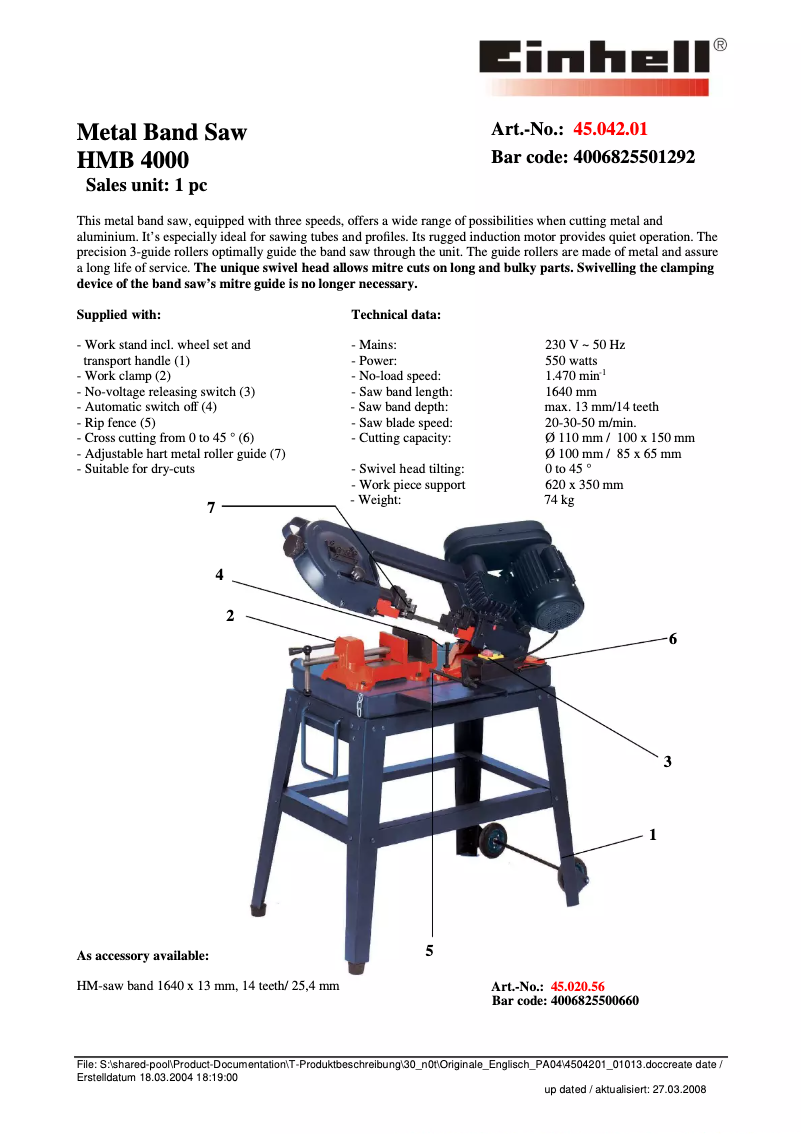 Page 1 de la notice Manuel utilisateur Herkules HMB 4000