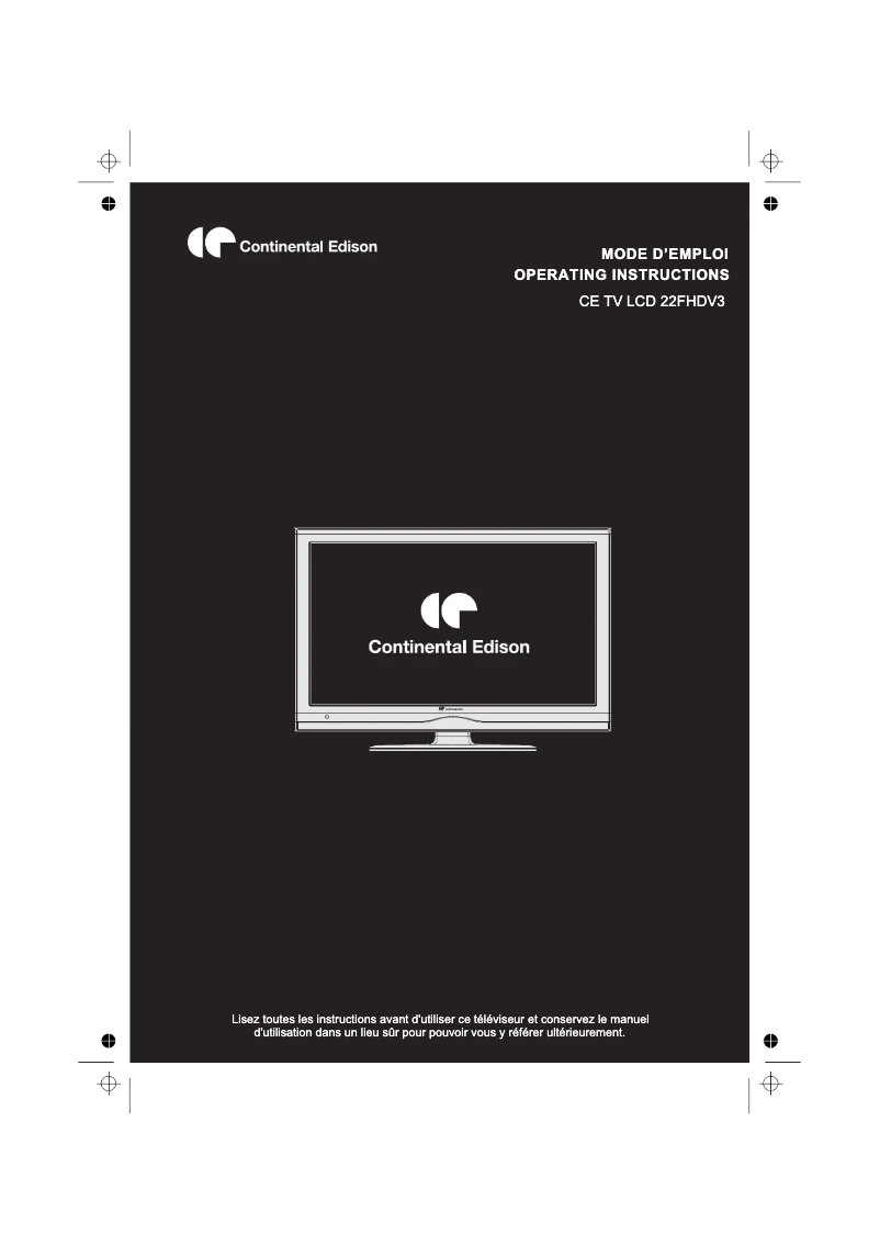 Image de la première page du manuel de l'appareil 22FHDV3
