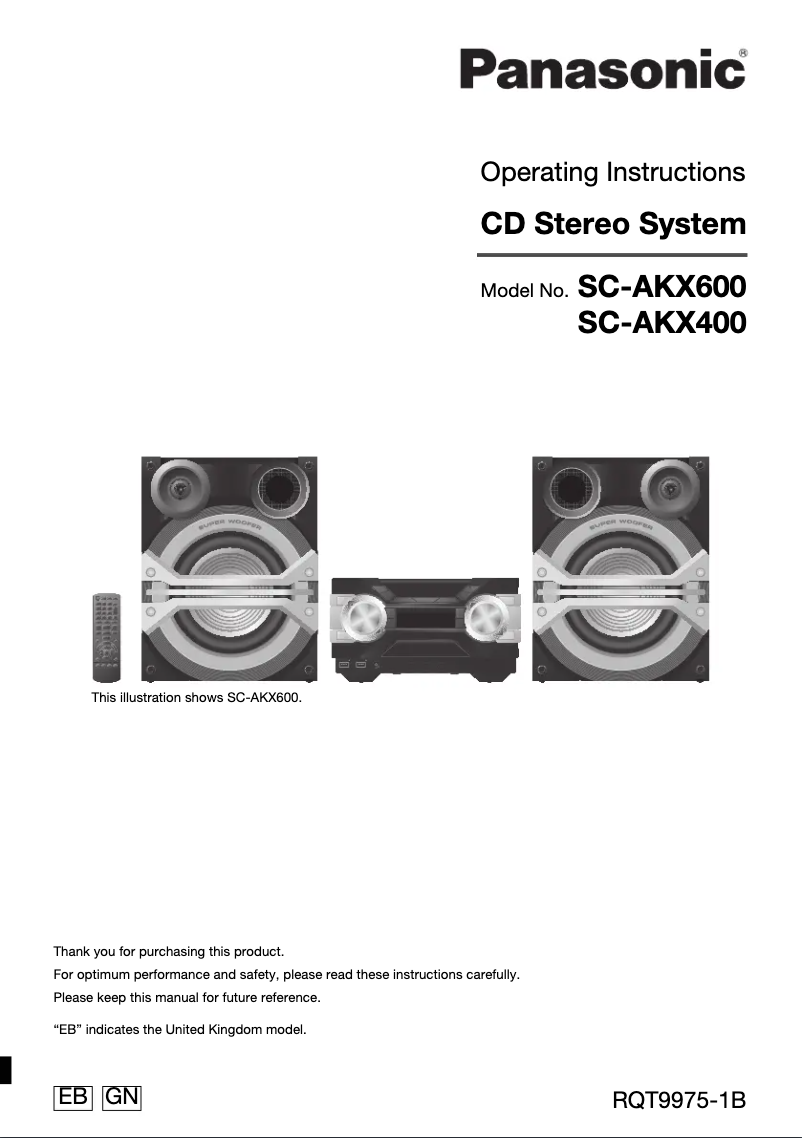 Image de la première page du manuel de l'appareil SC-AKX400