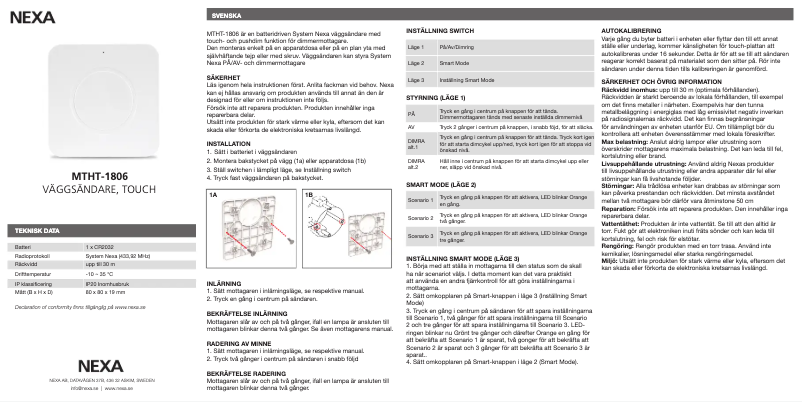 Image de la première page du manuel de l'appareil MTHT-1806
