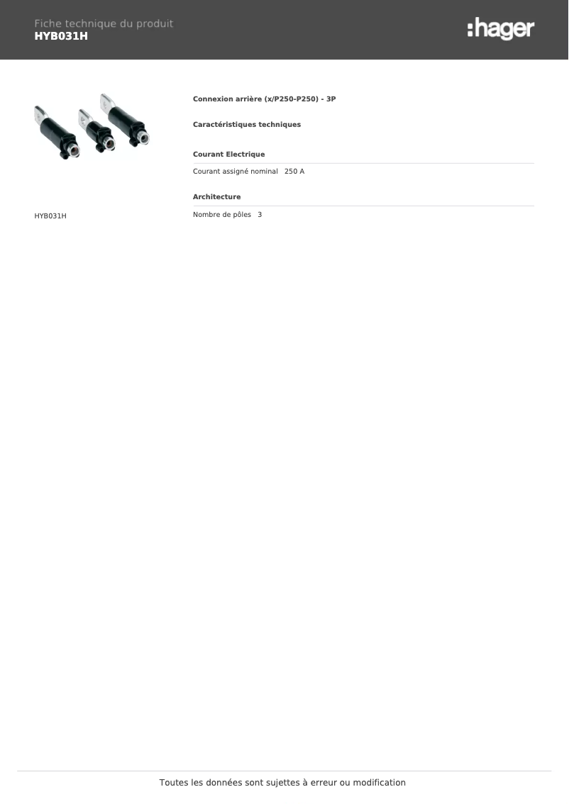 Image de la première page du manuel de l'appareil HYB031H