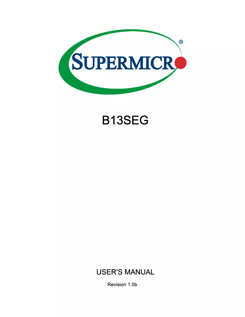 Page 1 de la notice Manuel utilisateur Supermicro B13SEG