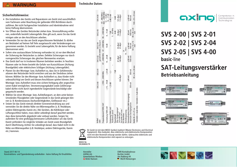 Page 1 de la notice Manuel utilisateur Axing SVS00201