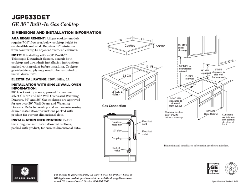 Image de la première page du manuel de l'appareil JGP633DETBB