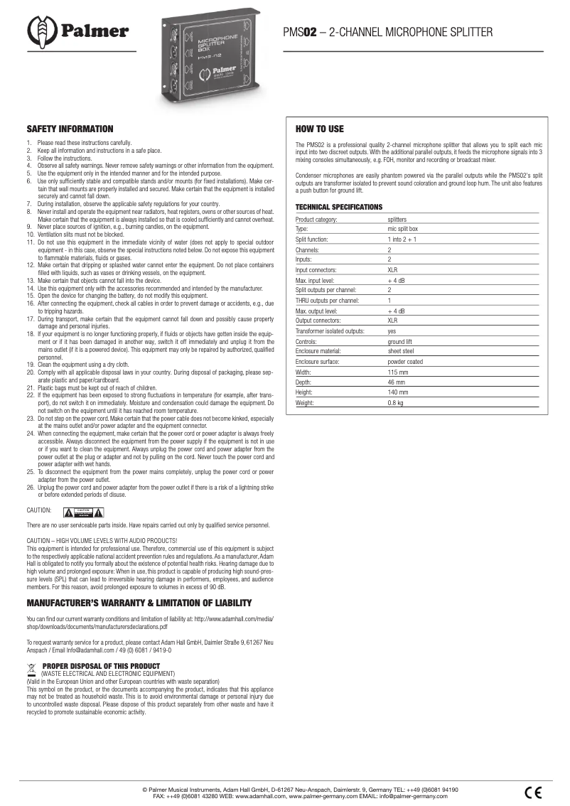 Image de la première page du manuel de l'appareil MS 02