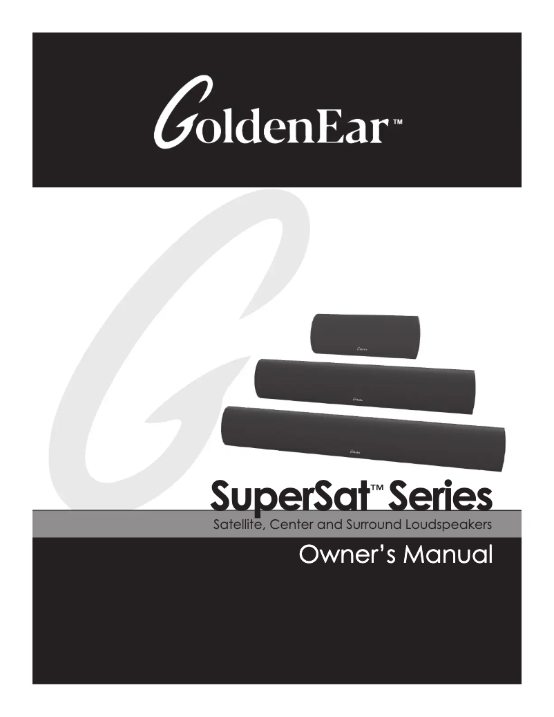 Page 1 de la notice Manuel utilisateur GoldenEar SuperSat 60