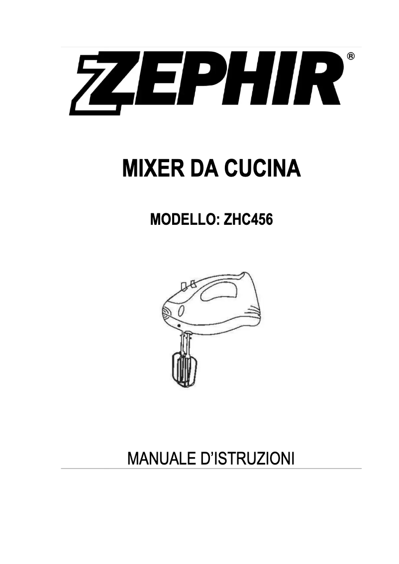 Page 1 de la notice Manuel utilisateur Zephir ZHC456