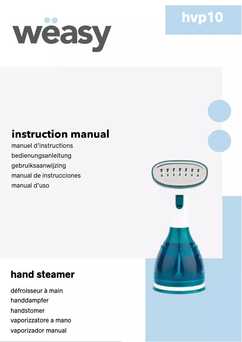 Page 1 de la notice Manuel utilisateur Wëasy HVP10