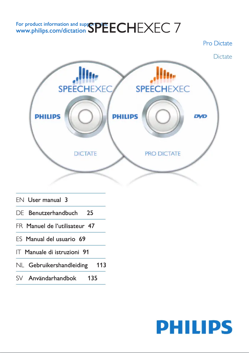 Page 1 de la notice Manuel utilisateur Philips SpeechExec
