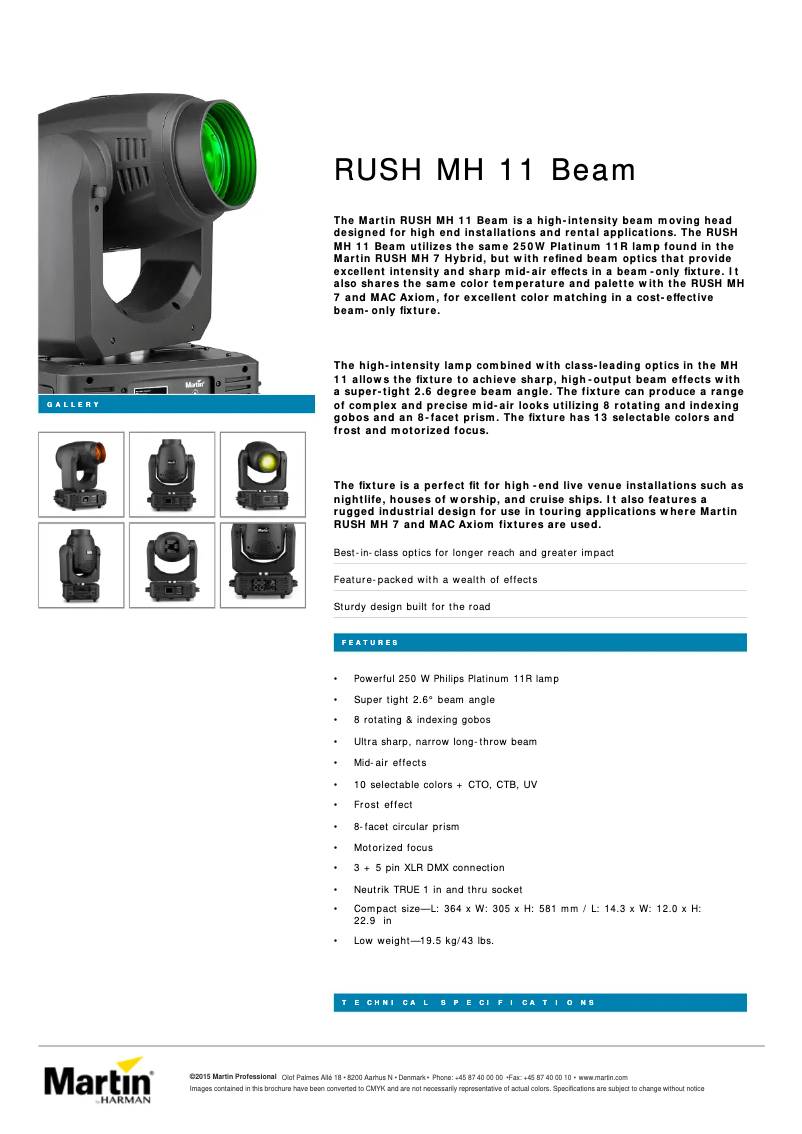 Image de la première page du manuel de l'appareil RUSH MH 11 Beam