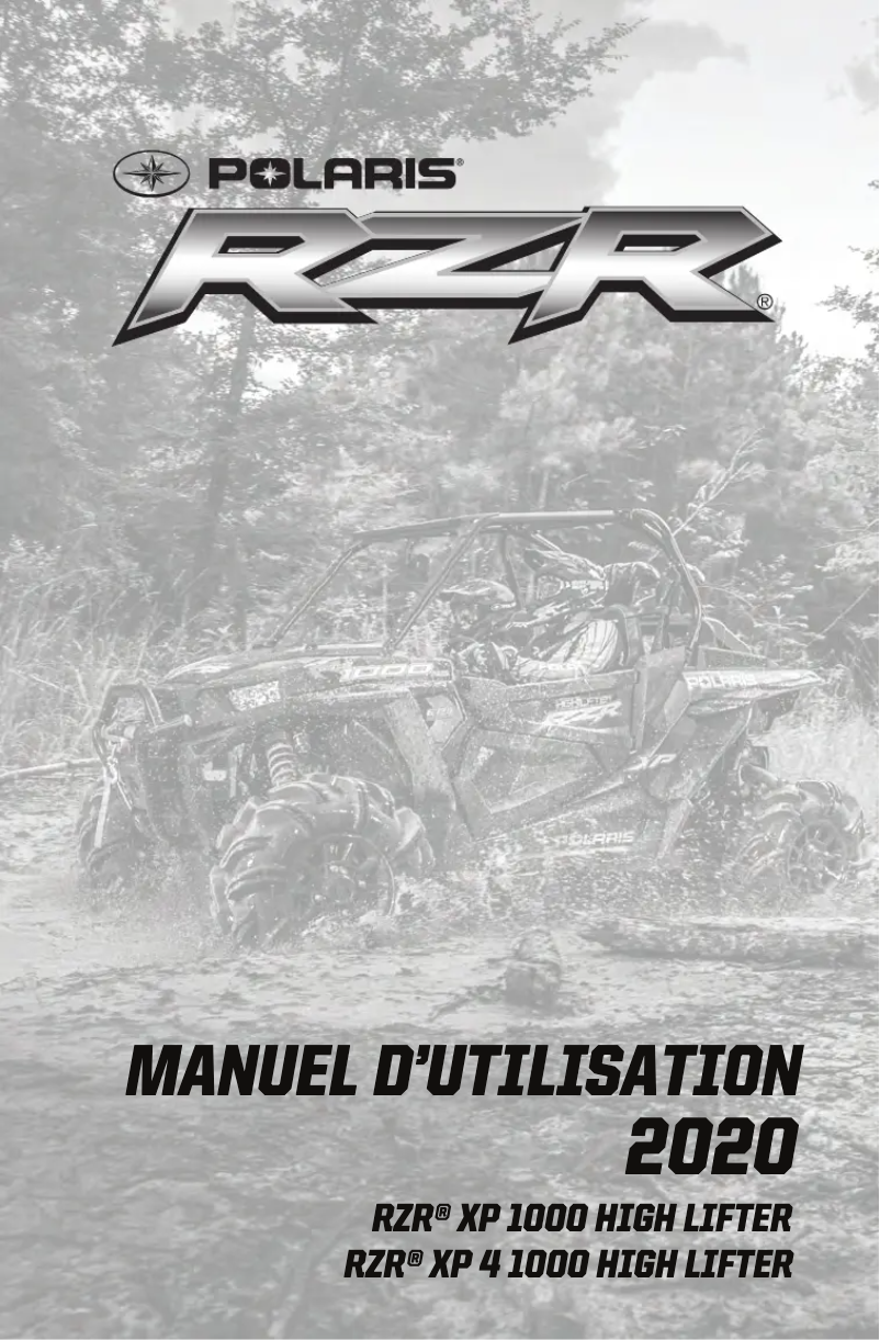Image de la première page du manuel de l'appareil RZR XP 1000 High Lifter (2020)