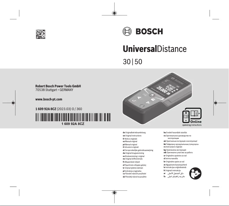 Image de la première page du manuel de l'appareil UniversalDistance 30