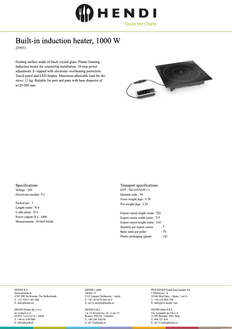 Page 1 de la notice Fiche technique Fine Dine 239551