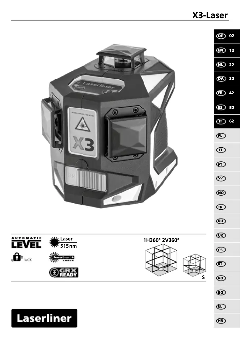 Page 1 of the manual User Manual Laserliner X3-Laser Pro