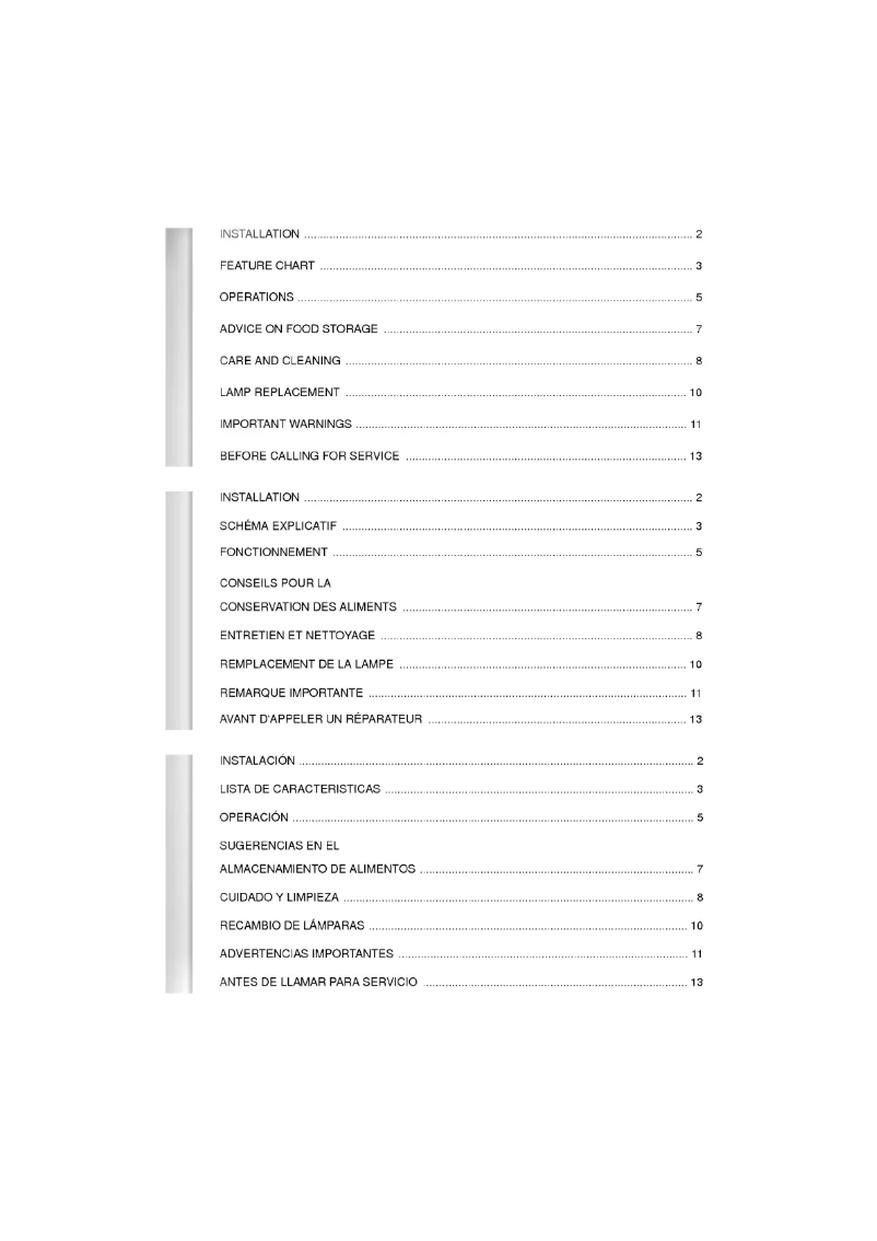 Page 1 de la notice Manuel utilisateur LG GR-252SF