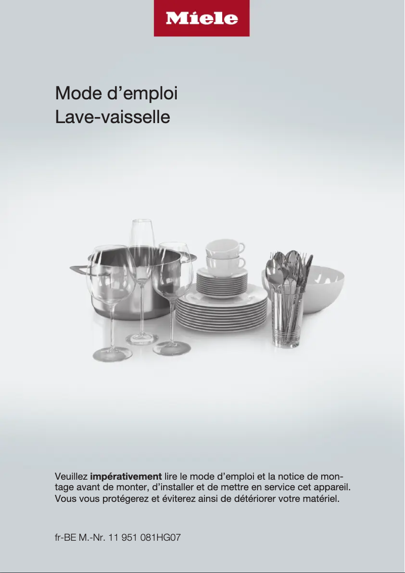 Page n°1 - Manuel utilisateur Miele G 7250 SCVi EDST