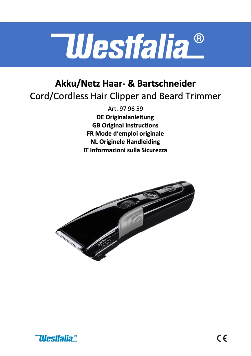 Página 1 del manual Manual de usuario Westfalia 979659