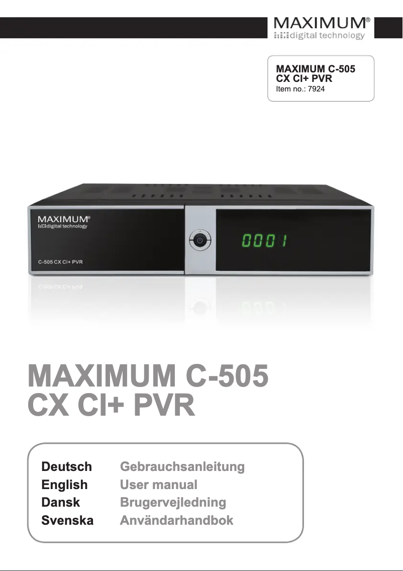 Image de la première page du manuel de l'appareil C-505 CX CI+ PVR