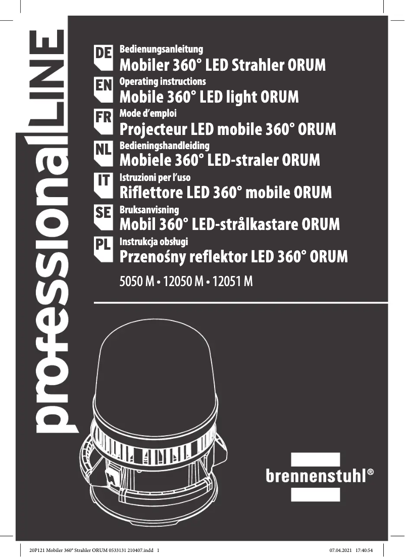 Page 1 de la notice Manuel utilisateur Brennenstuhl ORUM 12050 M
