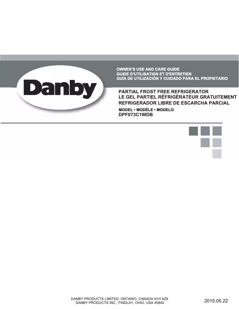 Page 1 de la notice Manuel utilisateur Danby DPF073C1B