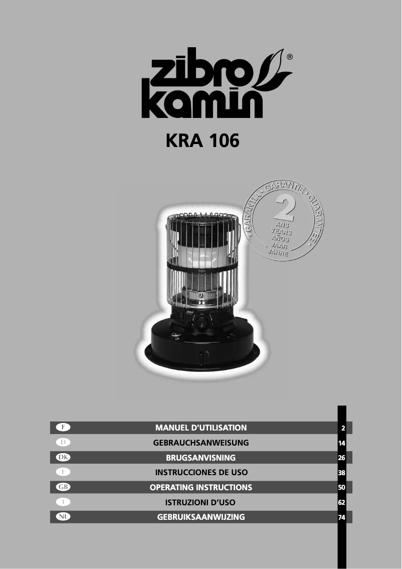 Page 1 de la notice Manuel utilisateur Zibro KRA 106
