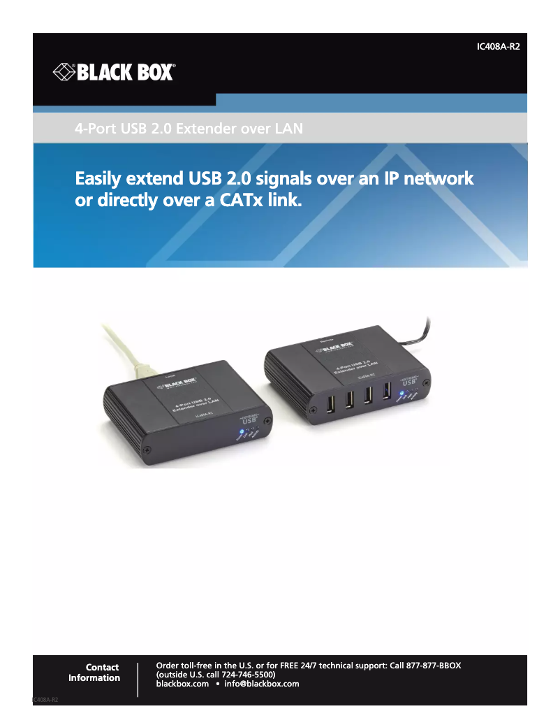 Page n°1 - Manuel utilisateur Black Box IC408A-R2