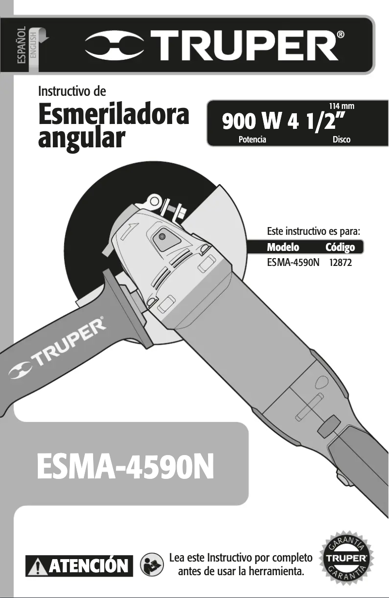 Page n°1 - Manuel utilisateur Truper ESMA-4590N