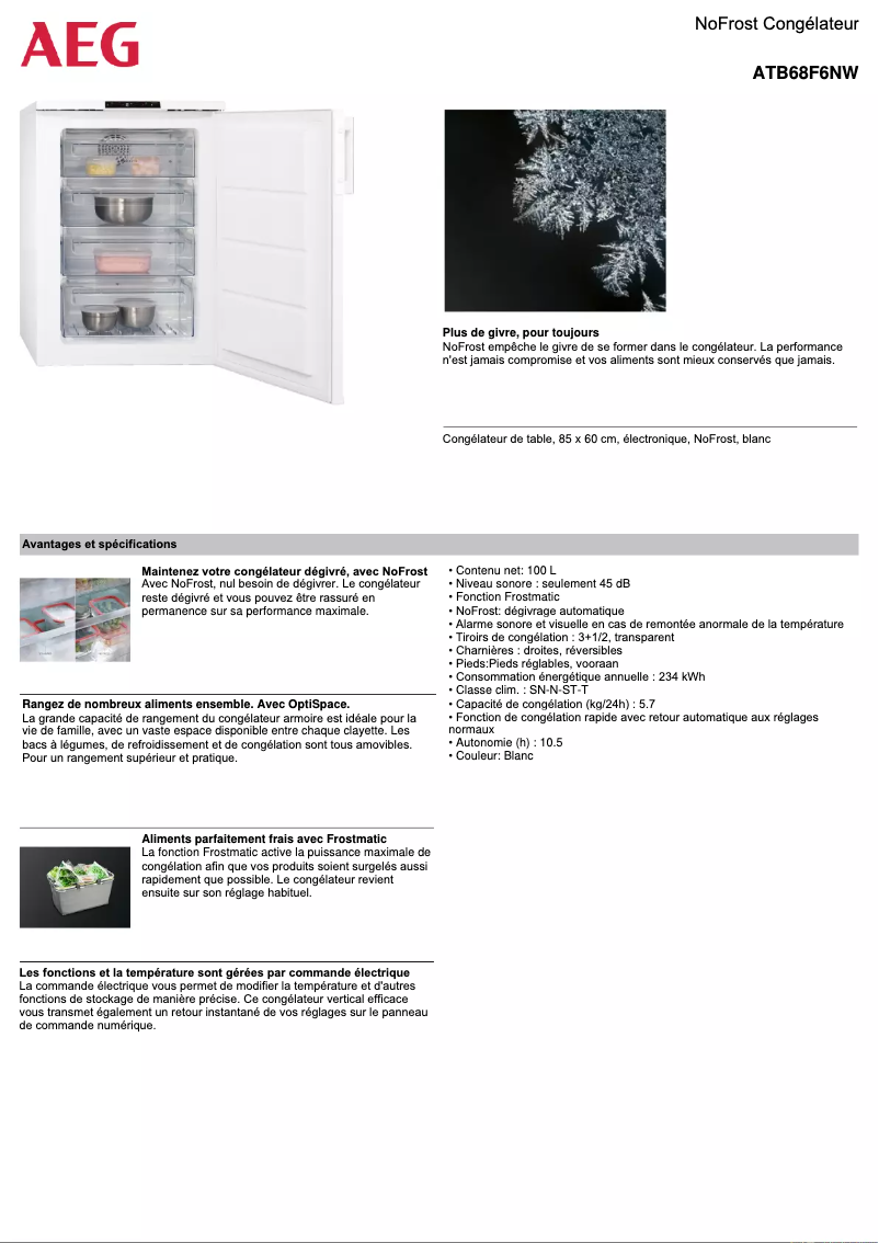 Page n°1 - Fiche technique AEG ATB68F6NW